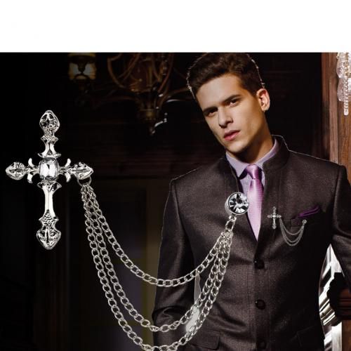 Unique Silver Cross Brooch