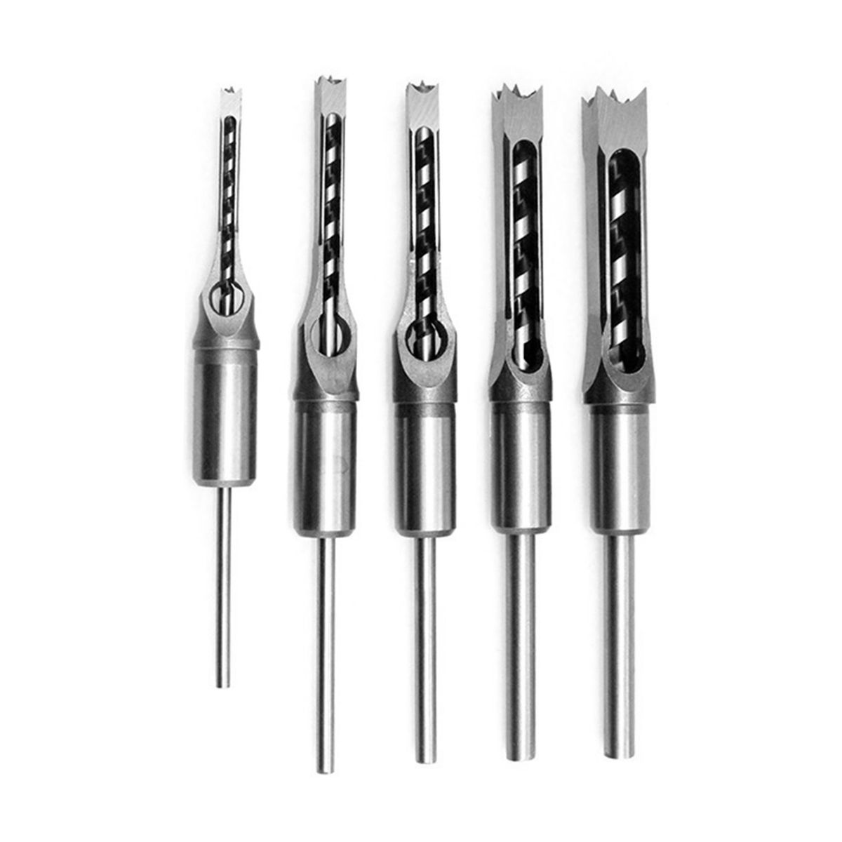 5pcs Square Hole Drill Bit Woodworking Hole Mortising
