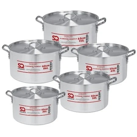 Galaxis Dorado Aluminum Casserole Set With Lids - 5pieces - 45-63 Cm
