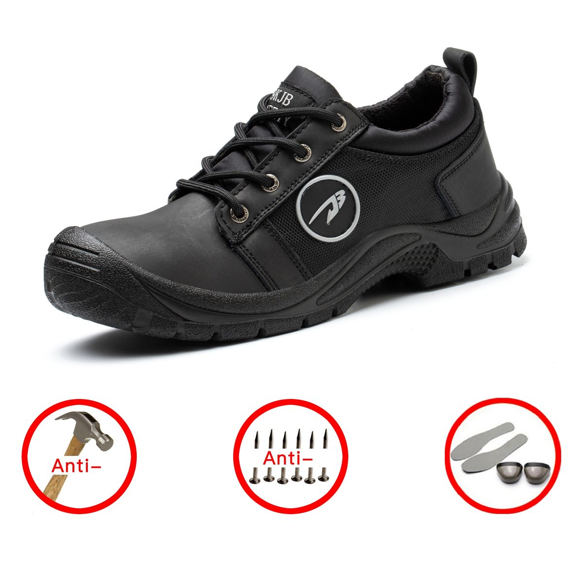 Safety Boots Steel Toe Work Shoes Durable Leather Upper