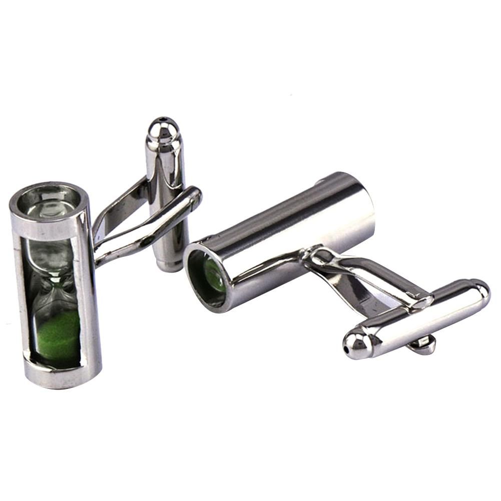 Novelty Green Hourglass Cufflinks for Mens Shirt Cuff