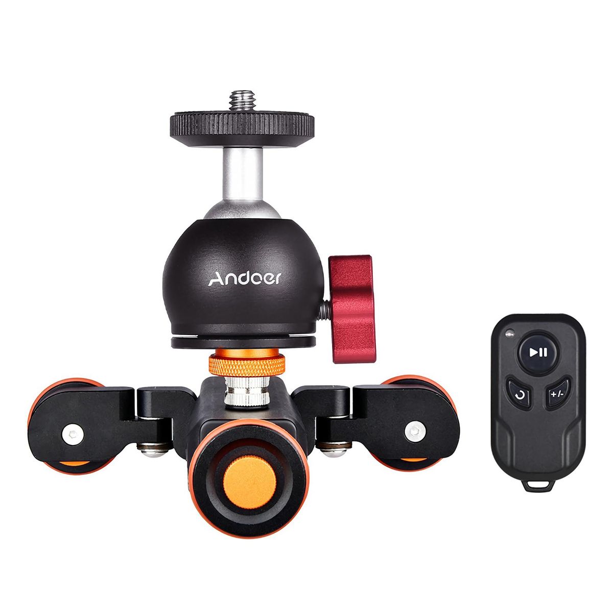 Andoer L4 PRO Motorized Camera Video Dolly with Scale Indication Electric Track Slider Wireless Remote Control 3 Speed Adjustable Mini Slider Skater for DSLR Camera Smartphone + Mini Flexible Ballhead Mount Adapter