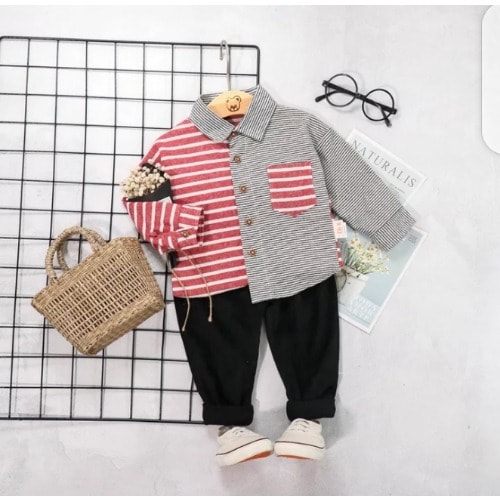 Quality Boys Check Shirt And Trouser 2pcs