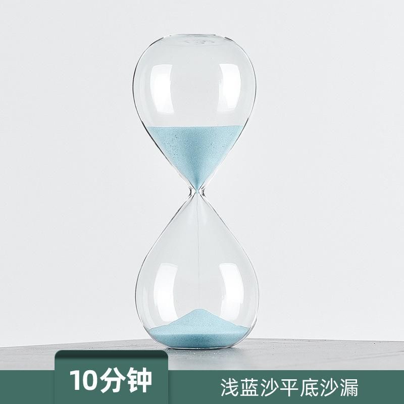 Half-hour Time Hourglass Timer 5/30/60 Minutes Creative Personality Glass Hourglass Ornament Factory Outlet 10 minutes light blue sand