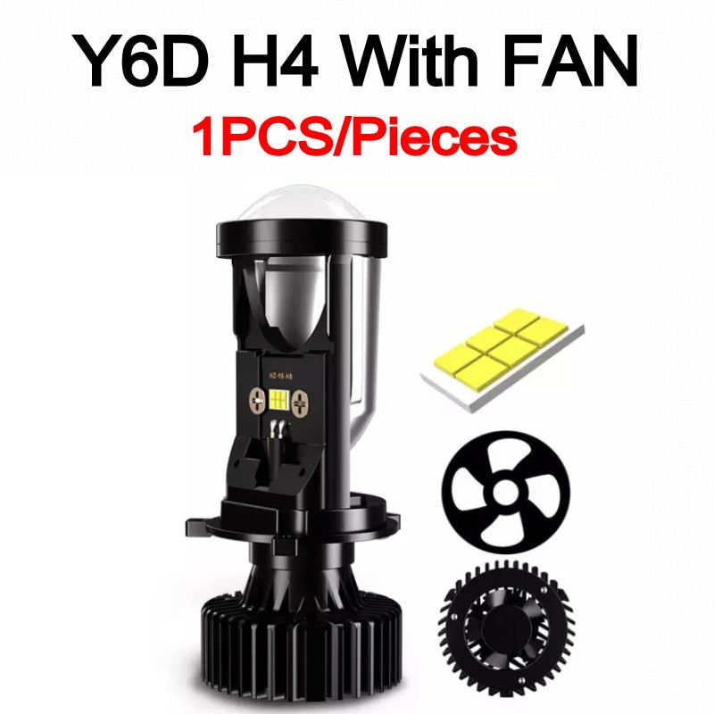 H4 LED High Low Beam Mini Projector Lens Headlight 12V 24V
