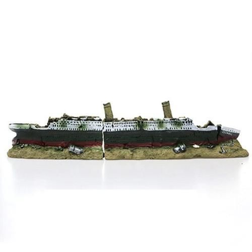 Aquarium Titanic Mediterranean Model Ship Decorations Artificial Shipwreck Home Accessration Resin Sunk Boat Fish Live Ornament