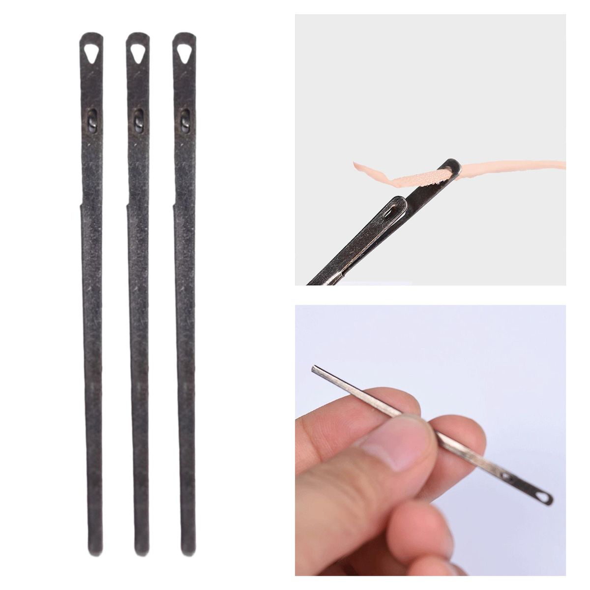 3Pcs Leather Lacing  Steel Repair For Single Prong