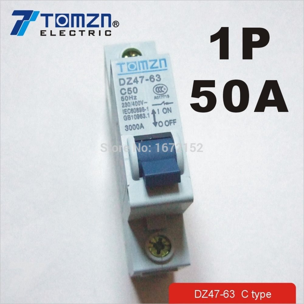 Circuit 1P 400V~ Breaker MCB 230V 50HZ Mini 60HZ C45 50A
