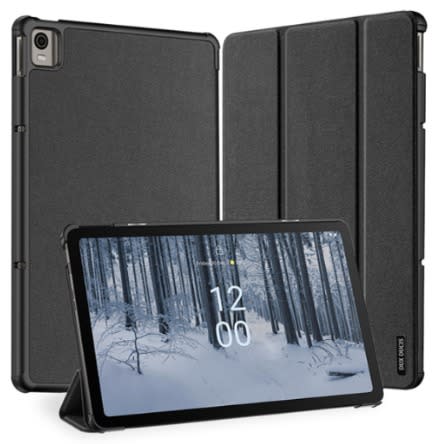 Smart Leather Flip Cover Shockproof For Nokia T21 - Black