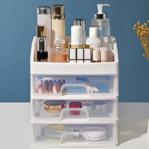 Plastic Makeup Organizer Drawers- Cosmetic Jewelry Container Case