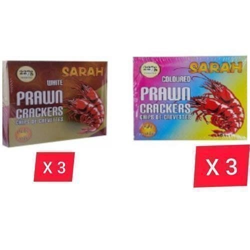 White And Coloured Prawn Cracker X 3 Pcs Each