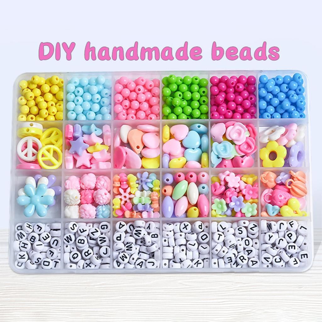24Grid Jewelry Making Handcraftes Children Kids Bead W/Hair Hoop