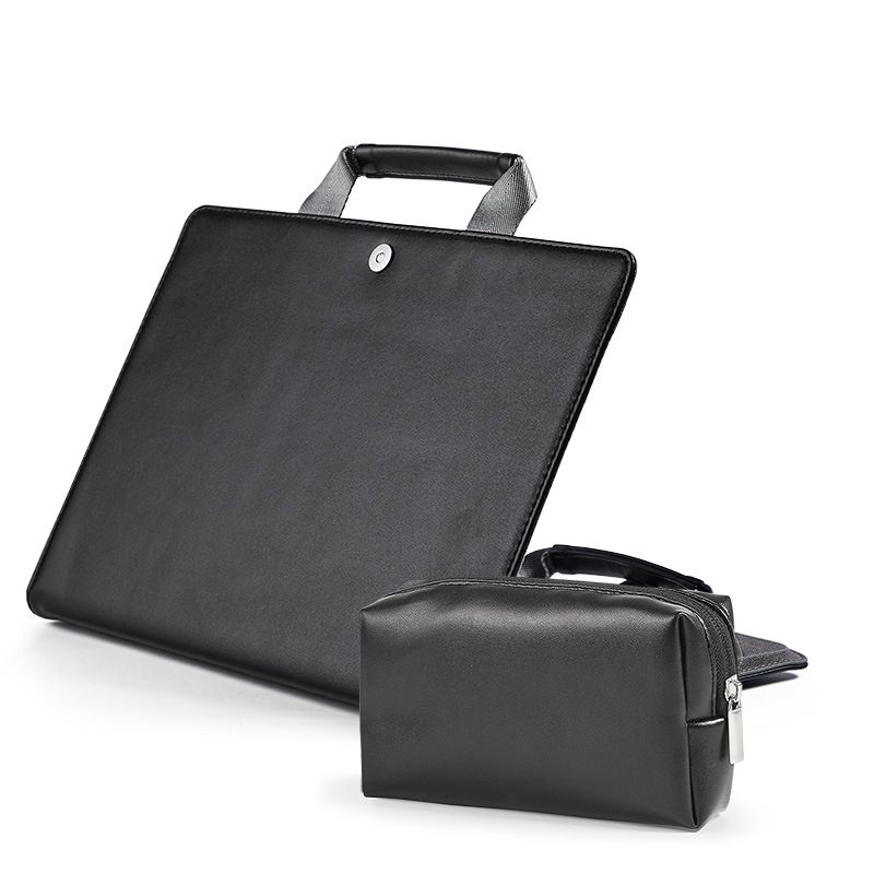 Book Style Laptop Protective Case Handbag For Book 14 Inch(Black + Power Bag)