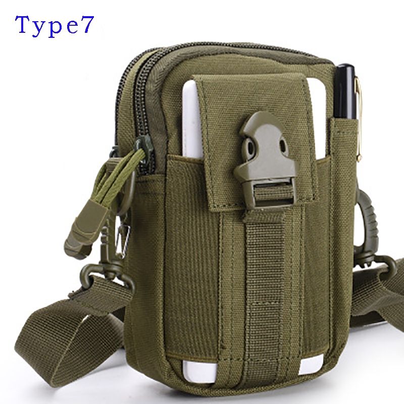 Men Tactical Molle Pouch Belt Waist Bag Military Waist Pack Running Bag Travel Camping Packs Phone Bag - Type7