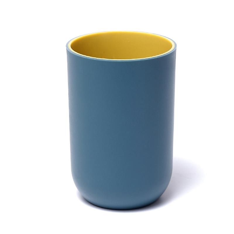 Fashion Simple Pp Plain Plastic Couple Mouthwash Cup For Rinsing Mug Water Tea Drink Cup Dark Blue & Yellow