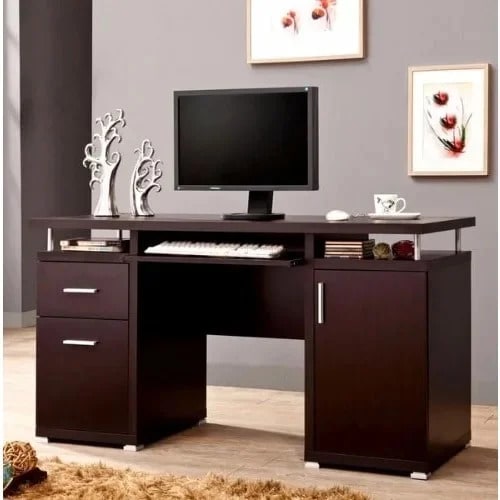 Computer Desk With Drawers & Cabinet