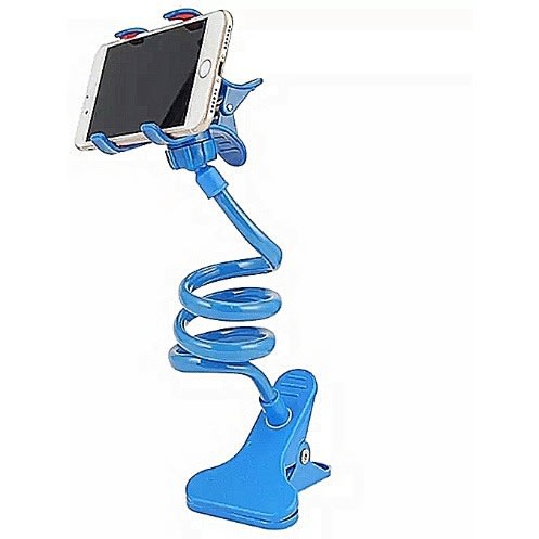 Goose Neck Flexible Mobile Phone Holder Stand - Blue