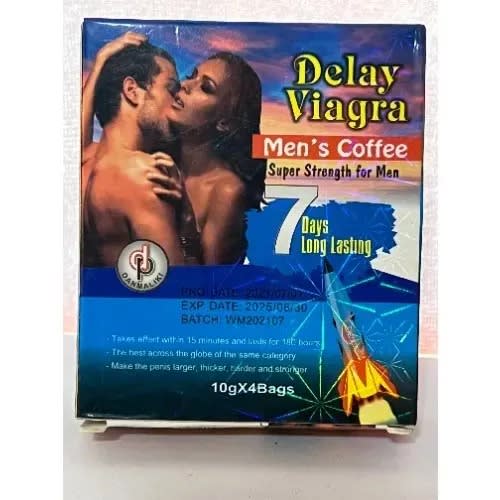 Delay Viagra Men's Coffee - 7 Days Super Strength & Long Lasting- 10g X 4bags