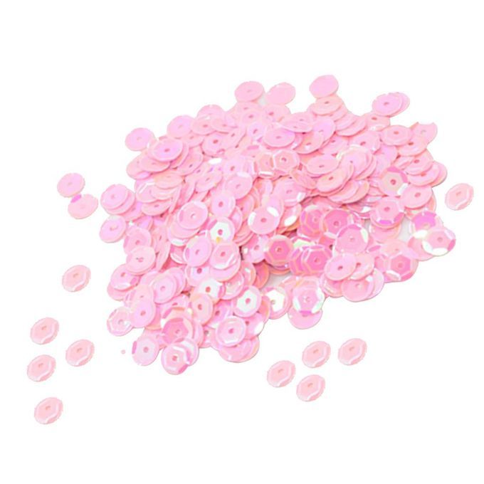 400 Pieces Round Cupped Loose Sequins Sewing Embellishment 7mm Pink