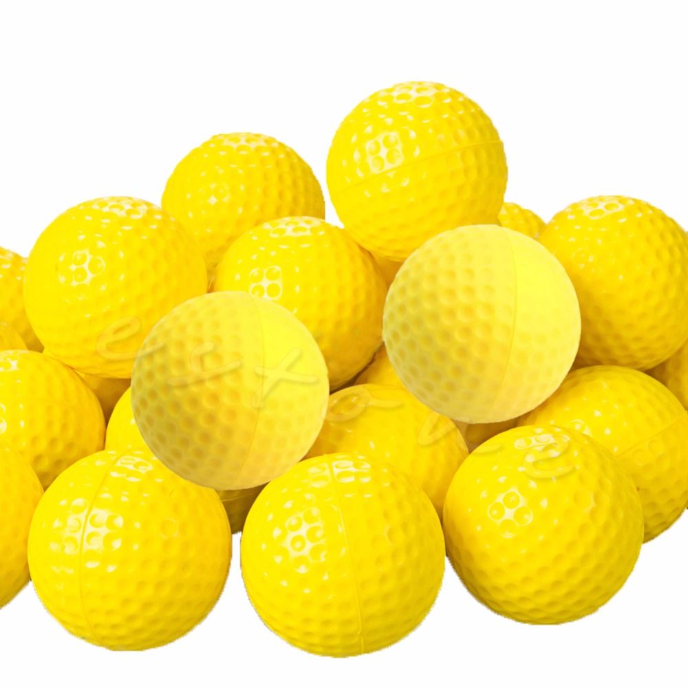 10pcs Pu Foam Golf Balls Yellow Sponge Elastic Indoor