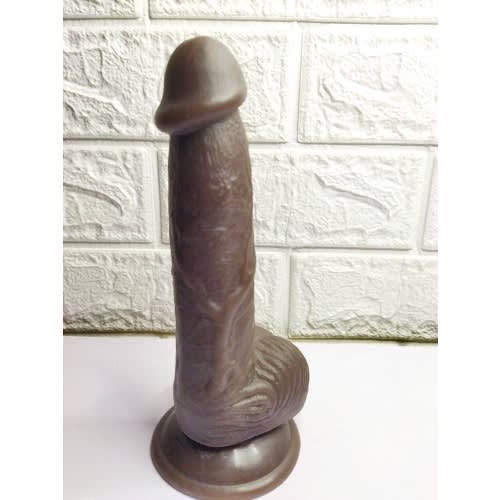 Buy 8 Inches Real Feel Suction Dildo Sex Toy -deep Brown in