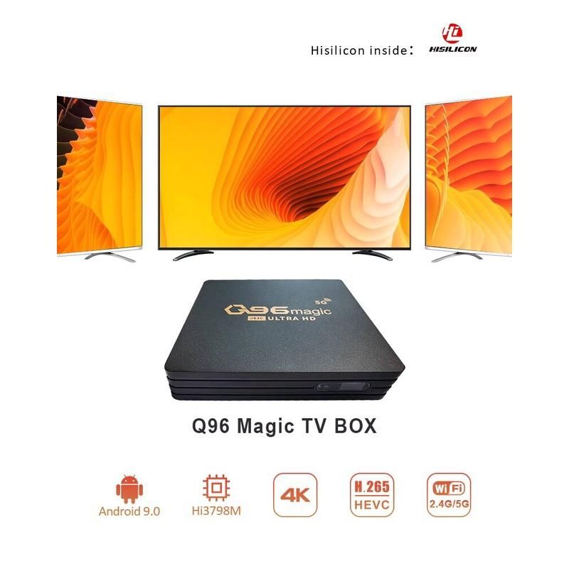 Smart Tv Box Android9.0 Q96 Magic  Built-In Tiktok Twitter Facebook   2.4G/5G 4K  Media Player H.265