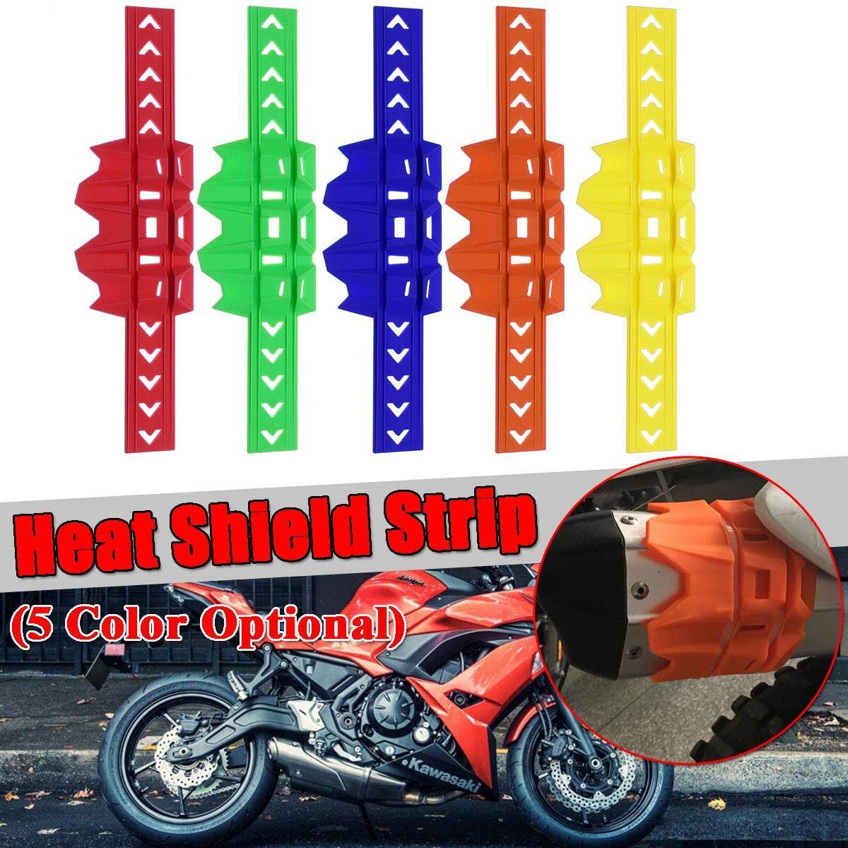 Motorcycle Exhaust Muffler Pipe Heat Shield Strip Anti-scalding Protector Cover Red Red (red)