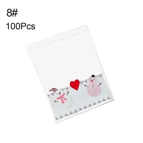 100Pcs Self-adhesive Candy Bags Christmas Cookie-8#