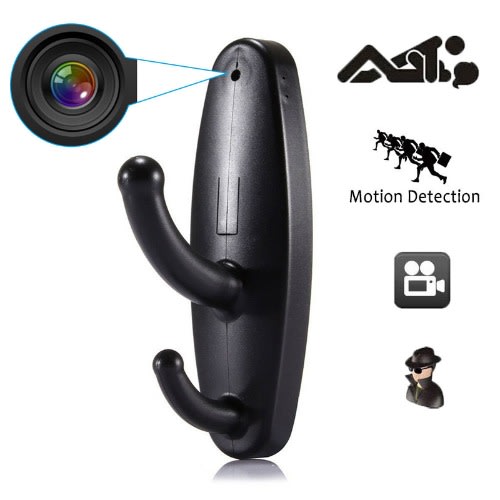 1080P Hanger Hook Mini Spy Camera - DVR Motion Detection - Black