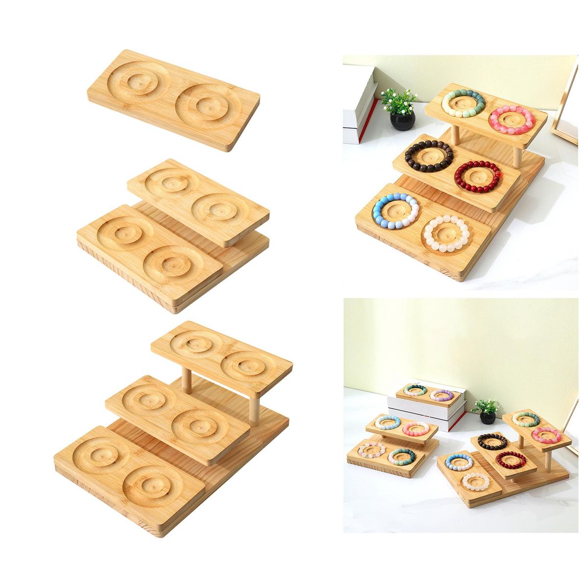 Jewelry Design Board Jewelry Tray Organizer Wooden Display Case 1 Tier