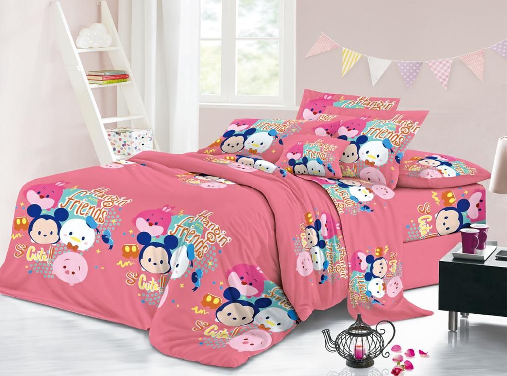 Quality Duvet, Bedsheet With Pillow Cases- Multicour/Pink