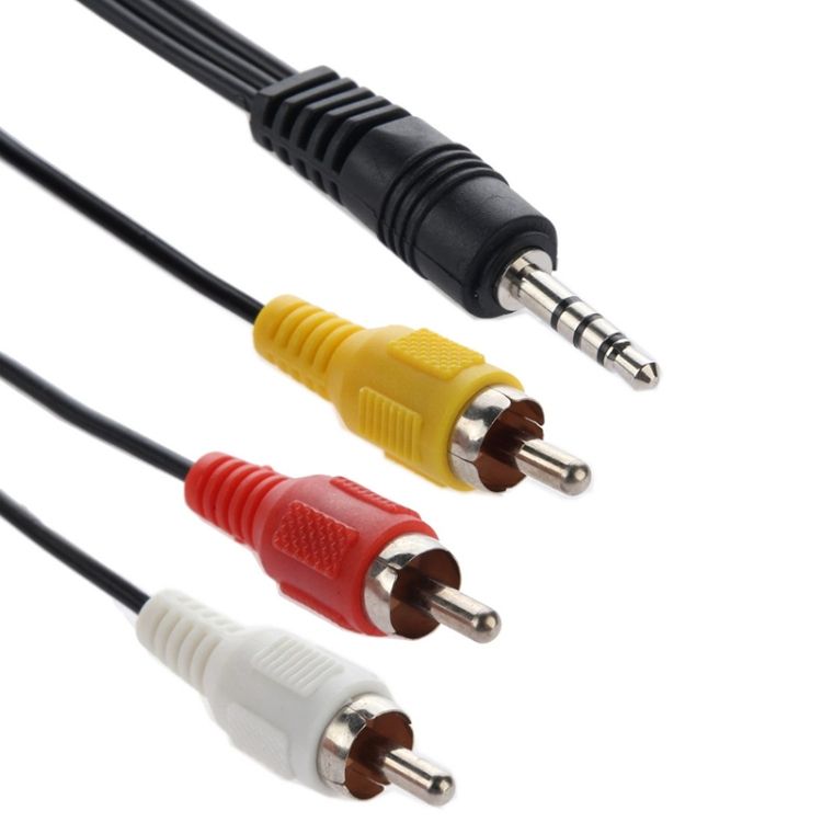 3.5mm Male Stereo Jack To 3 Male Plugs Cable, Length: 75cm
