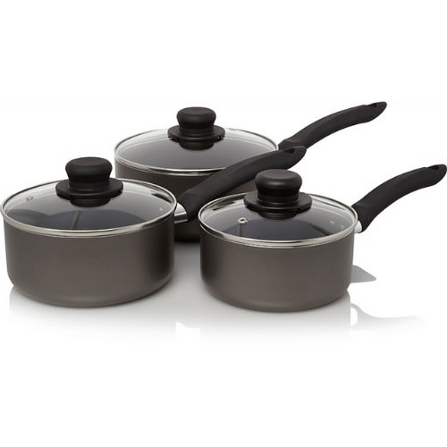 Non-stick Aluminum Saucepan Set - 3 Pcs