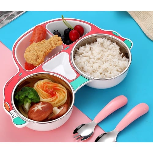 Children Stainless Steel Dinner Plate Set