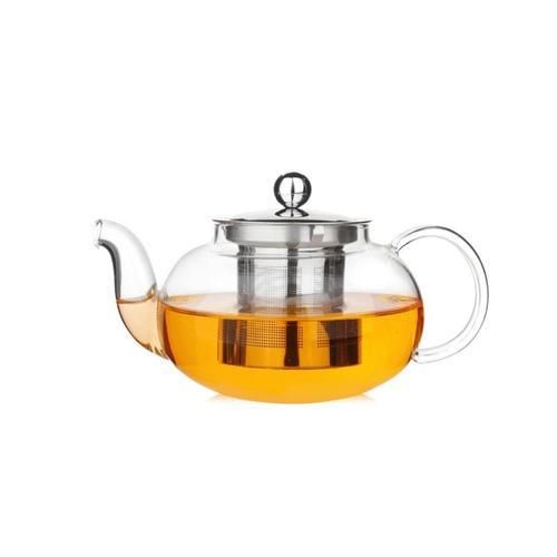 Clear Borosilicate Glass Teapot With Stainless Steel Infuser Strainer Heat Resistant Loose Leaf Tea Pot Kettle Set Teaware