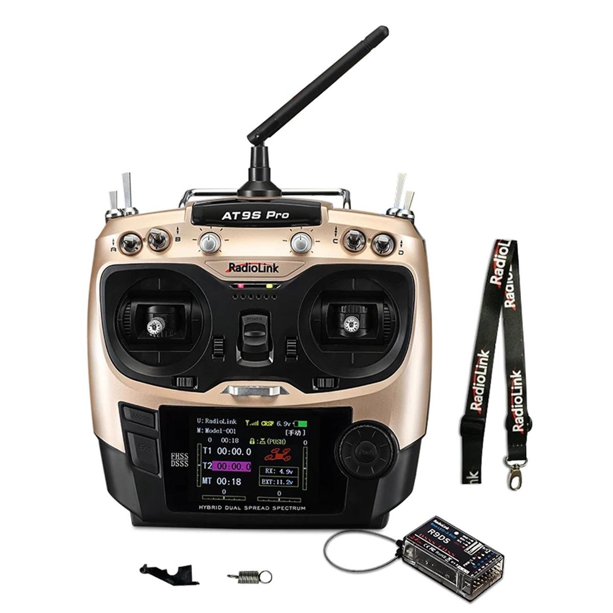 Radiolink AT9S Pro 12 Channels 2.4G RC Transmitter Radio Controller Mode 1 Support Crossfire Protocol with RX R9DS for RC Airplane