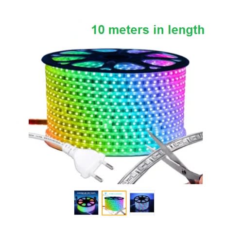 Rgb LED Strip Rope Light -Multi-color + Adapter -10m