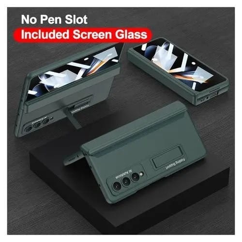 Samsung Galaxy Z Fold4 Case Without S Pen Slot-kickstand With Screen Protector- Green