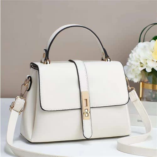 White 3 Compartment Hand Bag