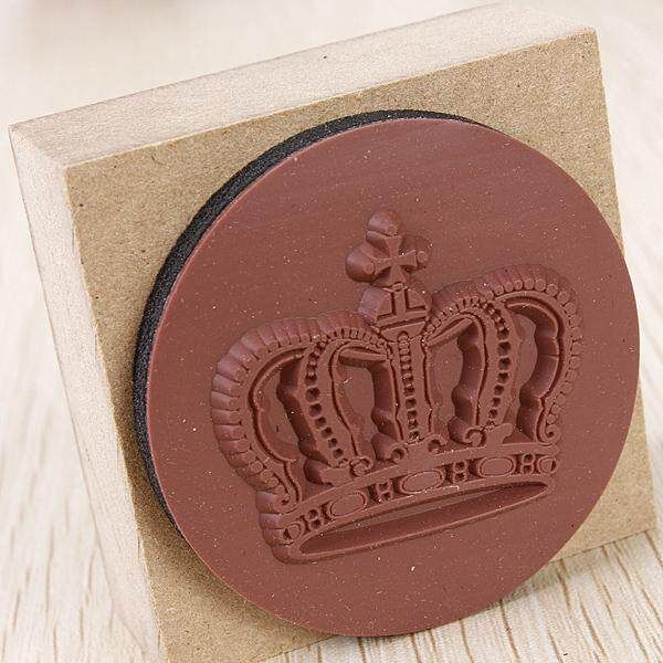 Set Vintage Retro Style Wooden Rubber Stamp Stamper Scrapbooking Seal DIY Crown Crown Crown