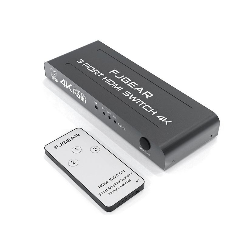 FJGEAR HDMI Switcher 4K 3D HD Video Switcher 3 In 1 Out 3