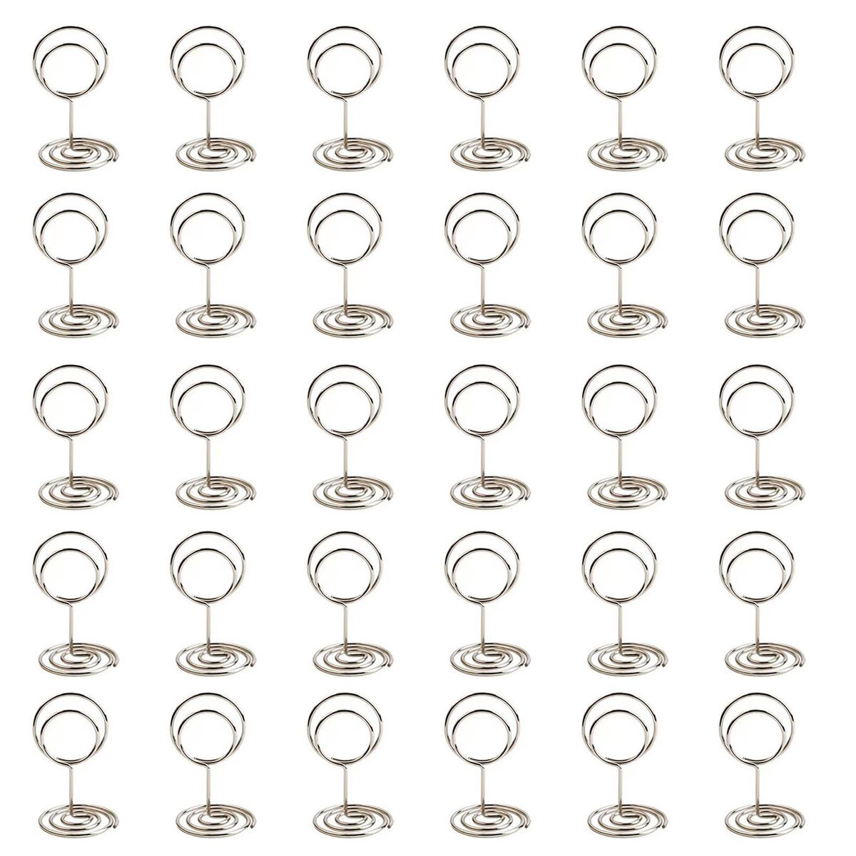 Metal Photo Holder 30pcs Metal Card Holder Stand Versatile for Photos Silver