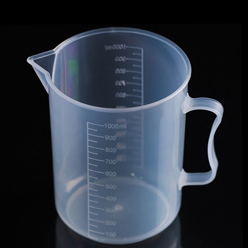 1000ml PP Plastic Flask Digital Measuring Cup Cylinder Scale Measure Glass Lab Laboratory Tools(Transparent)