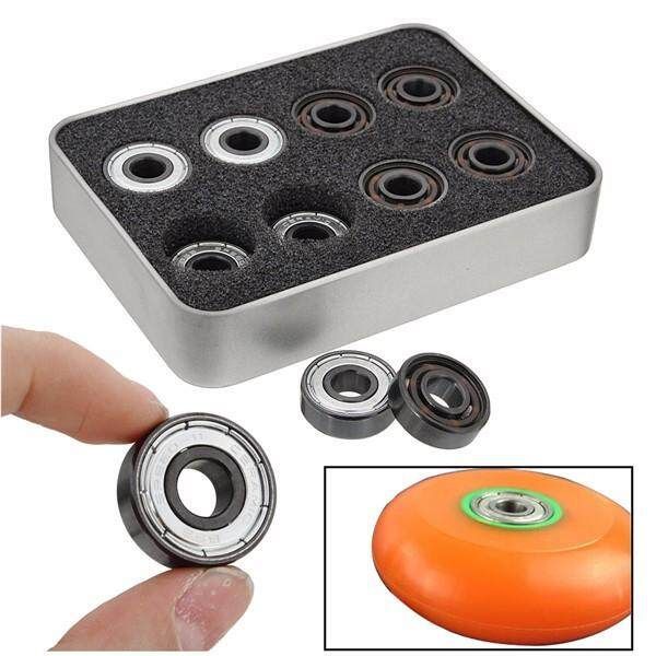 16pcs 608 8.5x21x7mm Skate Roller Inline Professional Ceramic Bearings With 6 White Beads