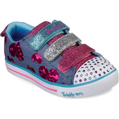 Girls Bling Studded  Twinkle Toes Light Up Sneakers