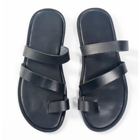Men's Strap Slippers - Black