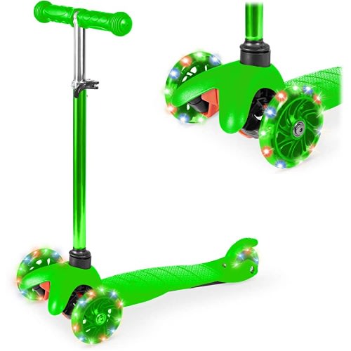 Led Adjustable Scooter - 3 Wheel - Green