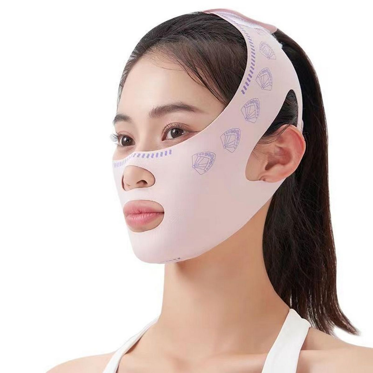 V-line Face Shaper V-face Contour Bandage Adjustable for Lifting Pink