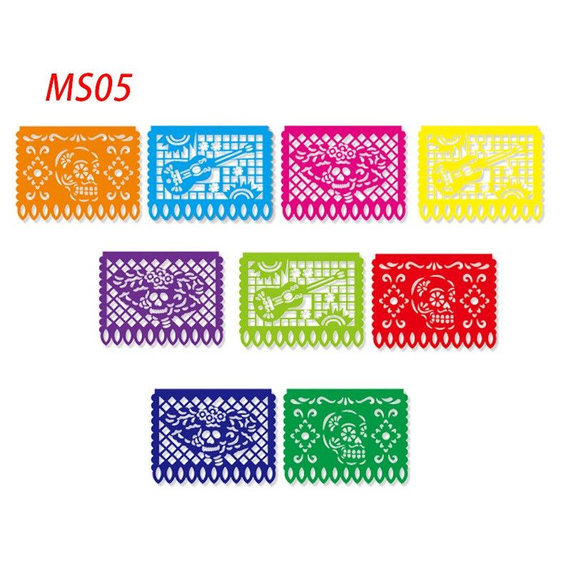 Papel Picado Banner Decorations Large Felt Mexican Fiesta Banners For-Type 5