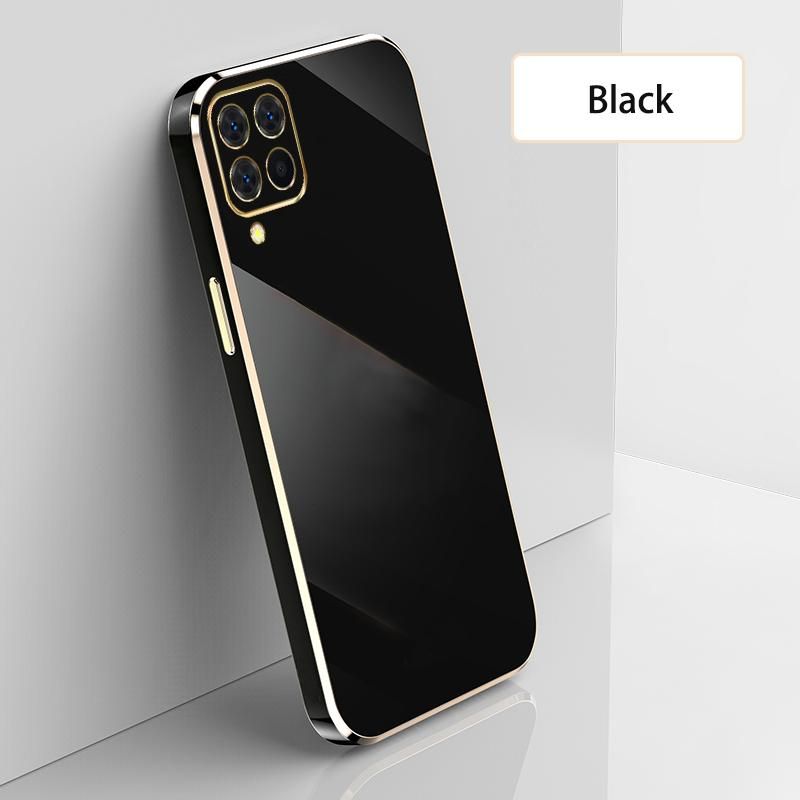 Ultra Thin Plating Phone Case for Samsung Galaxy M33 Lens Protection soft Phone Back Cover-Black